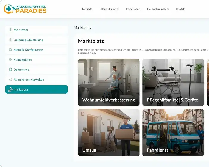 Marktplatz für Zusatzleistungen in Pflege und Alltag