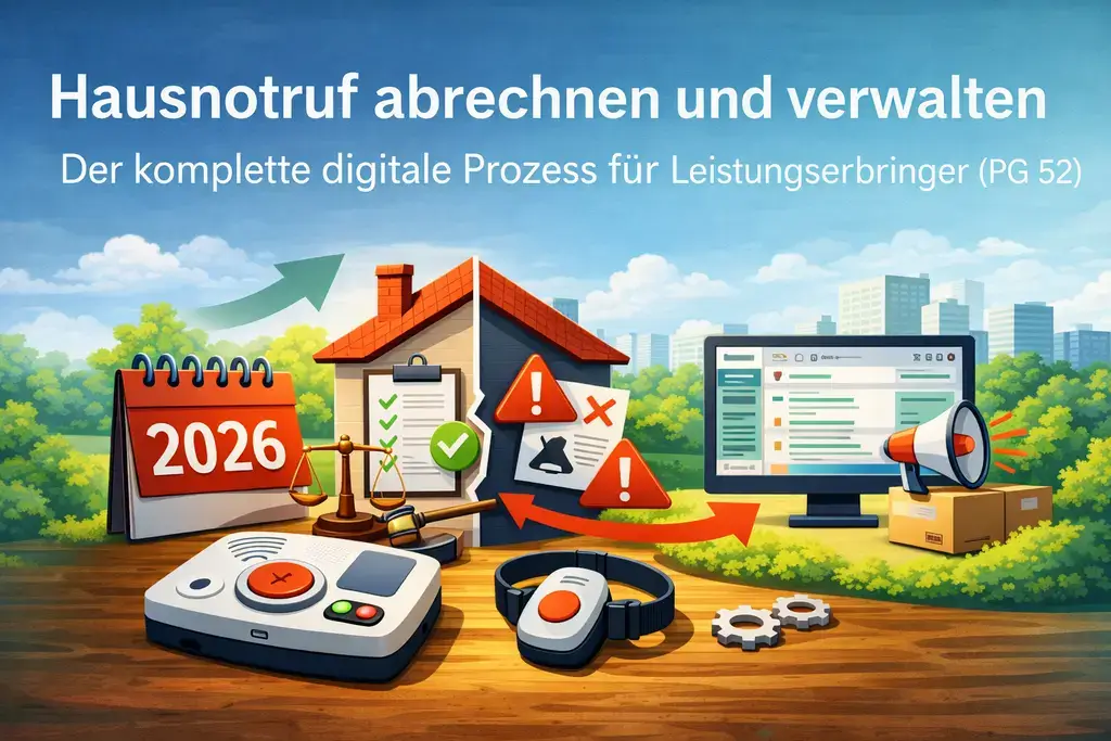 Hausnotruf Abrechnung PG 52 digitaler Prozess für Leistungserbringer